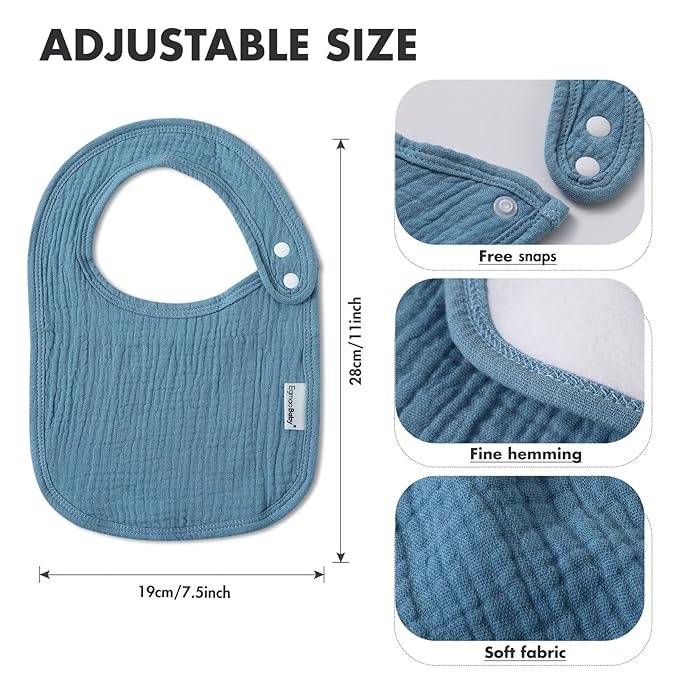 Washable Muslin Baby Bibs