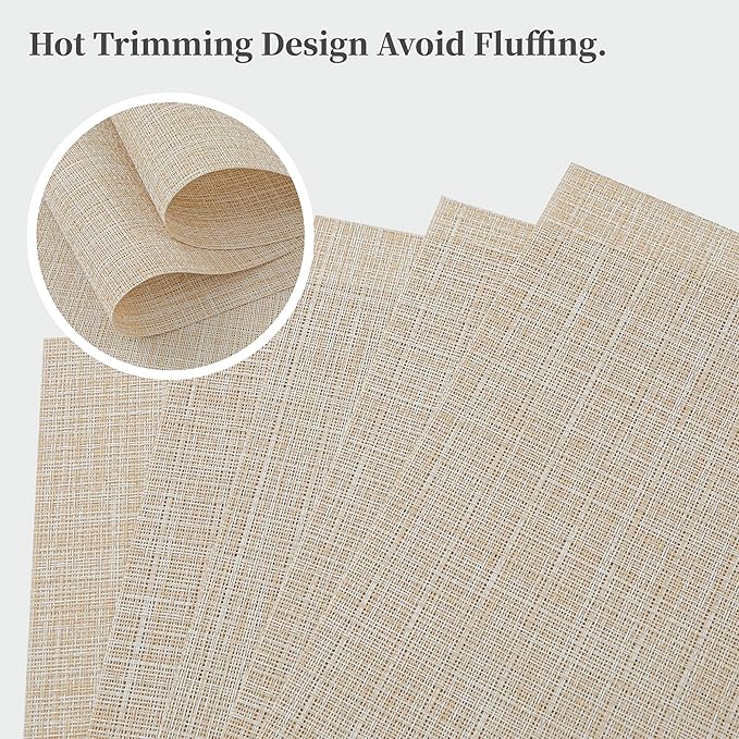 Non-Slip Vinyl Place Mats for Kitchen Table