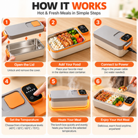 Detachable 304 Stainless Steel Heated Lunch Container