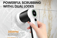 Waterproof electric cleaning brush for bathroom surfaces