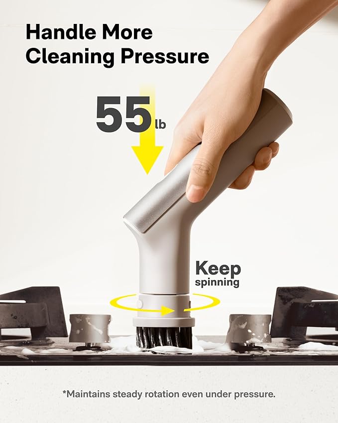 Waterproof cordless scrubber brush for household cleaning