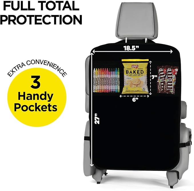 Waterproof back seat cover for kids, durable and easy to clean.