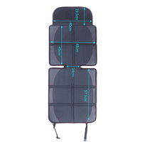 Waterproof car seat protector with thick padding, shields seats from spills and stains.
