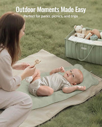 Waterproof leather changing pad, durable, easy to clean, and stylish for diaper changes.