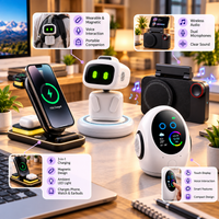 Wearable AI companion with desktop speaker and magnetic charging accessories