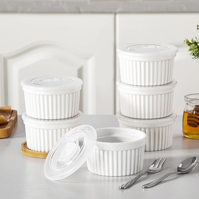 Dishwasher safe ramekins with lids