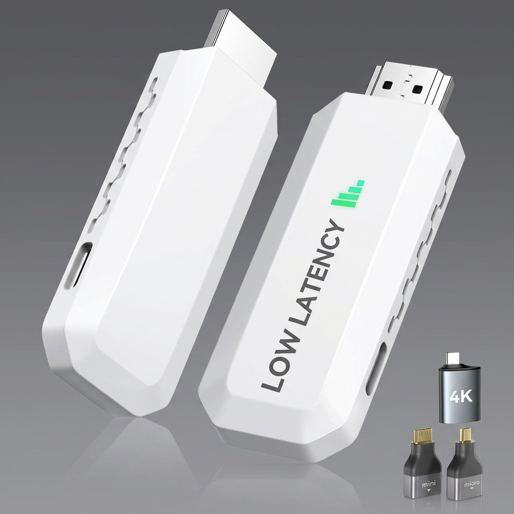 Wireless HDMI transmitter and receiver in white color