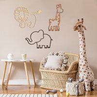 Wooden animal wall art for baby room jungle theme
