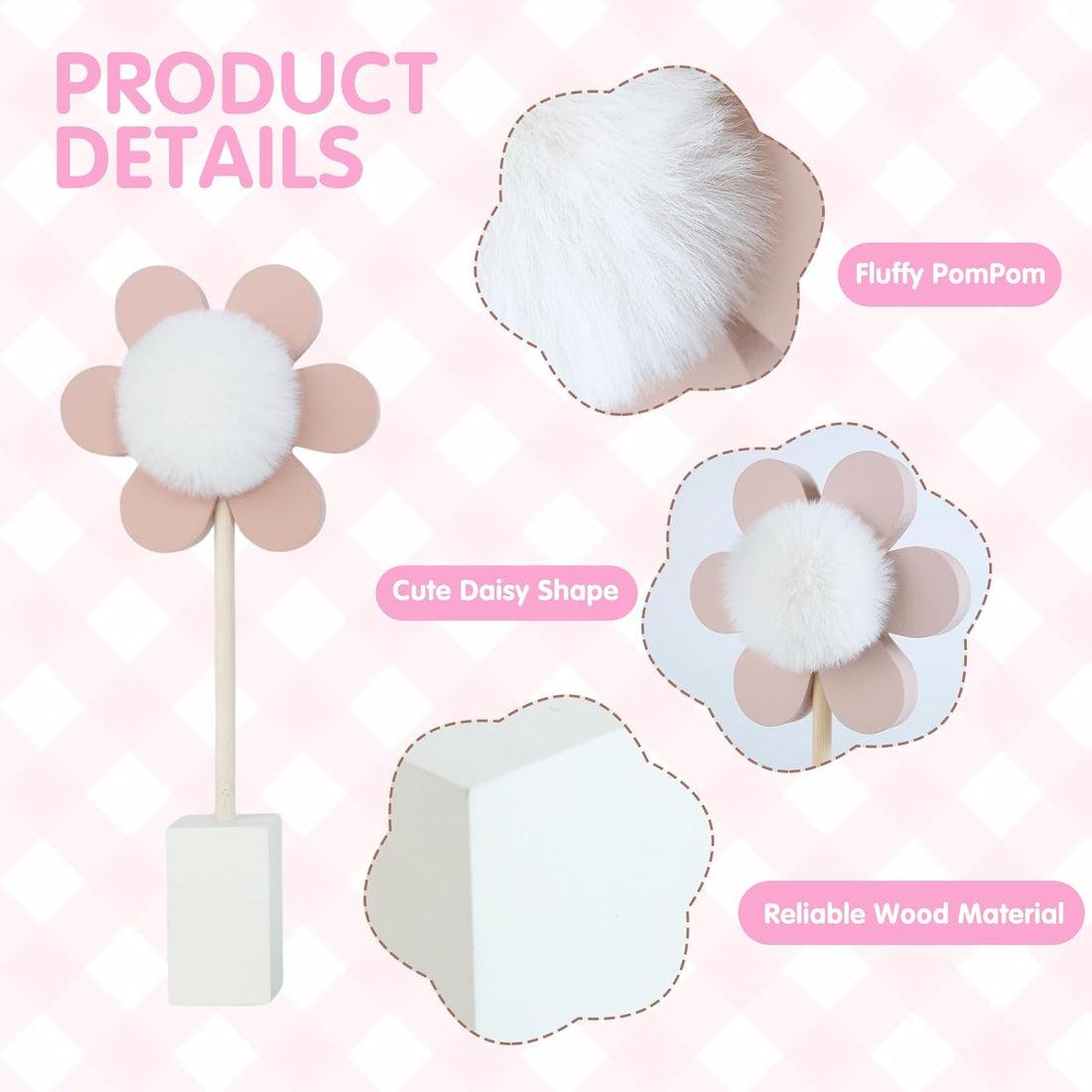 Wooden spring flower nursery decor for baby room wall