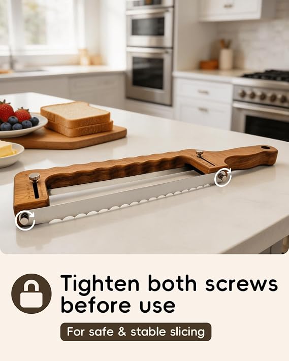 Bread Scoring & Slicing Tool Set with Walnut Handles