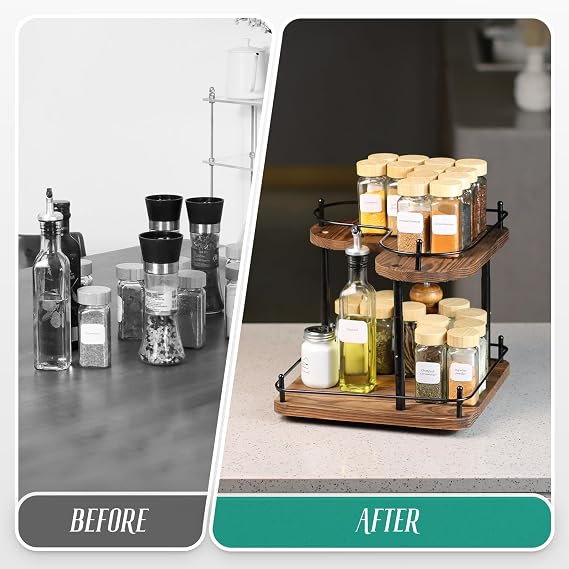 2 Tier Kitchen Storage Stand for Spice Jars and Bottles