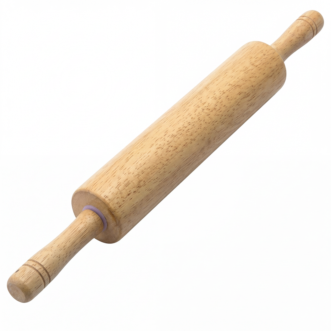 Wooden rolling pin with handles for rolling dough, pastry, cookies, and everyday kitchen baking