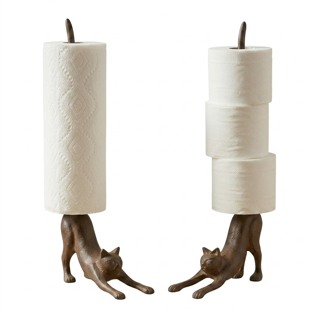 Decorative Kitty Paper Towel Stand for Kitchen Bathroom and Home Decor