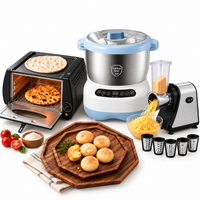 Homemade pizza and roti bundle with electric dough maker, cheese grater, mini tandoor oven and wooden serving platters