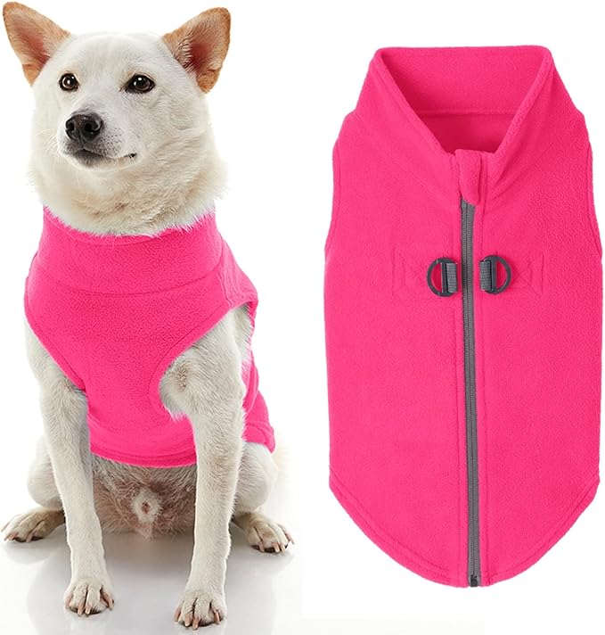 Zip Up Dog Jacket With Soft Fleece Fabric