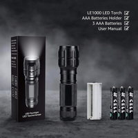 LED Flashlight Powered by AAA Batteries Included for Immediate Use