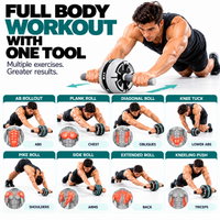 Ab roller featuring comfortable grip handles for controlled forward and backward movements.
