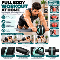Ab roller wheel for men and women practising abdominal workouts at home.