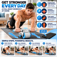 Ab wheel featuring an automatic return mechanism for assisted rollout exercises.