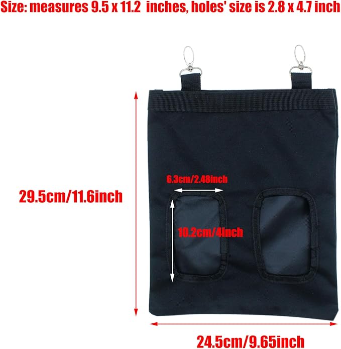 Rabbit Hay Feeder Bag with 2 Holes for Small Animals – Hanging Storage Pouch