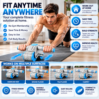 Abdominal muscle training wheel for engaging core, arms and shoulders during exercise.