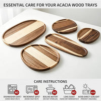 Natural wooden serving trays for breakfast presentation