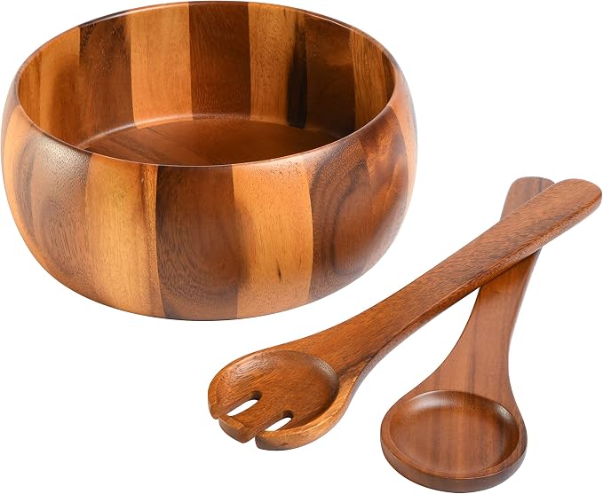 Acacia wood bowls for serving fruit and salad