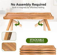 Three level acacia wood serving stand for snacks and desserts