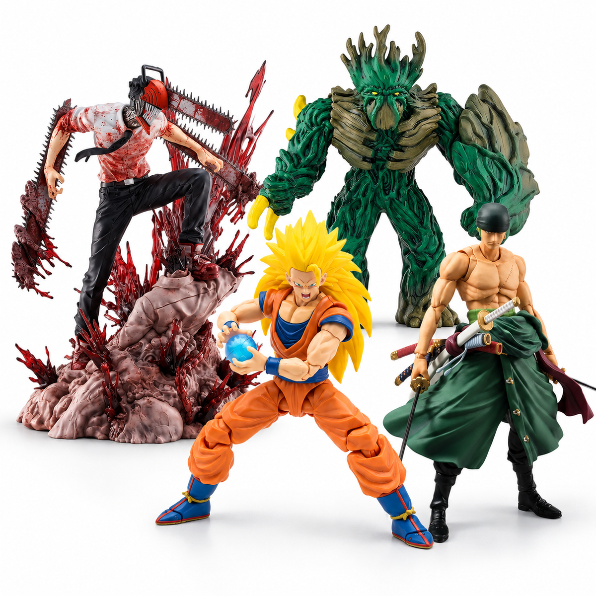Action Figures Bundle with four collectible character figures arranged together