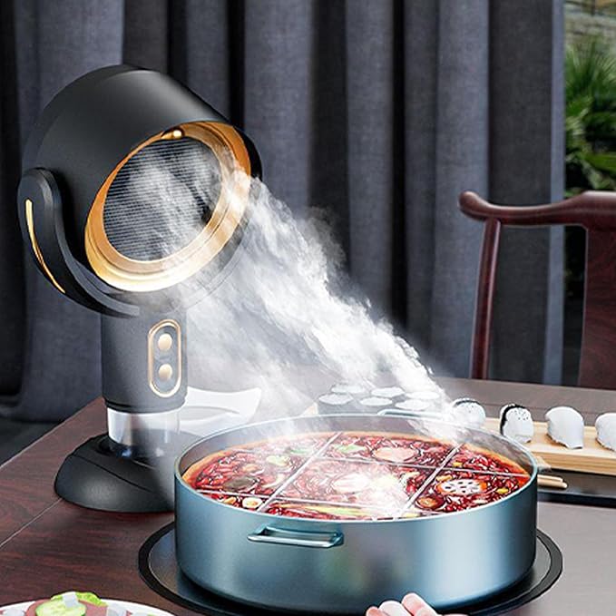 Adjustable angle smoke absorber fan for efficient air cleaning