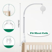 Adjustable baby cot mobile holder bracket with rail clamp