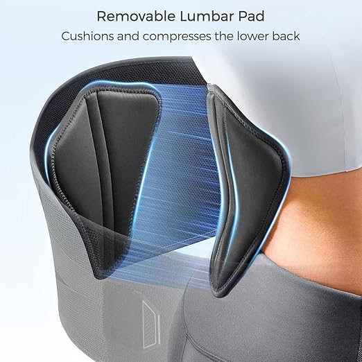 Adjustable back support belt for men and women with compression pulley straps