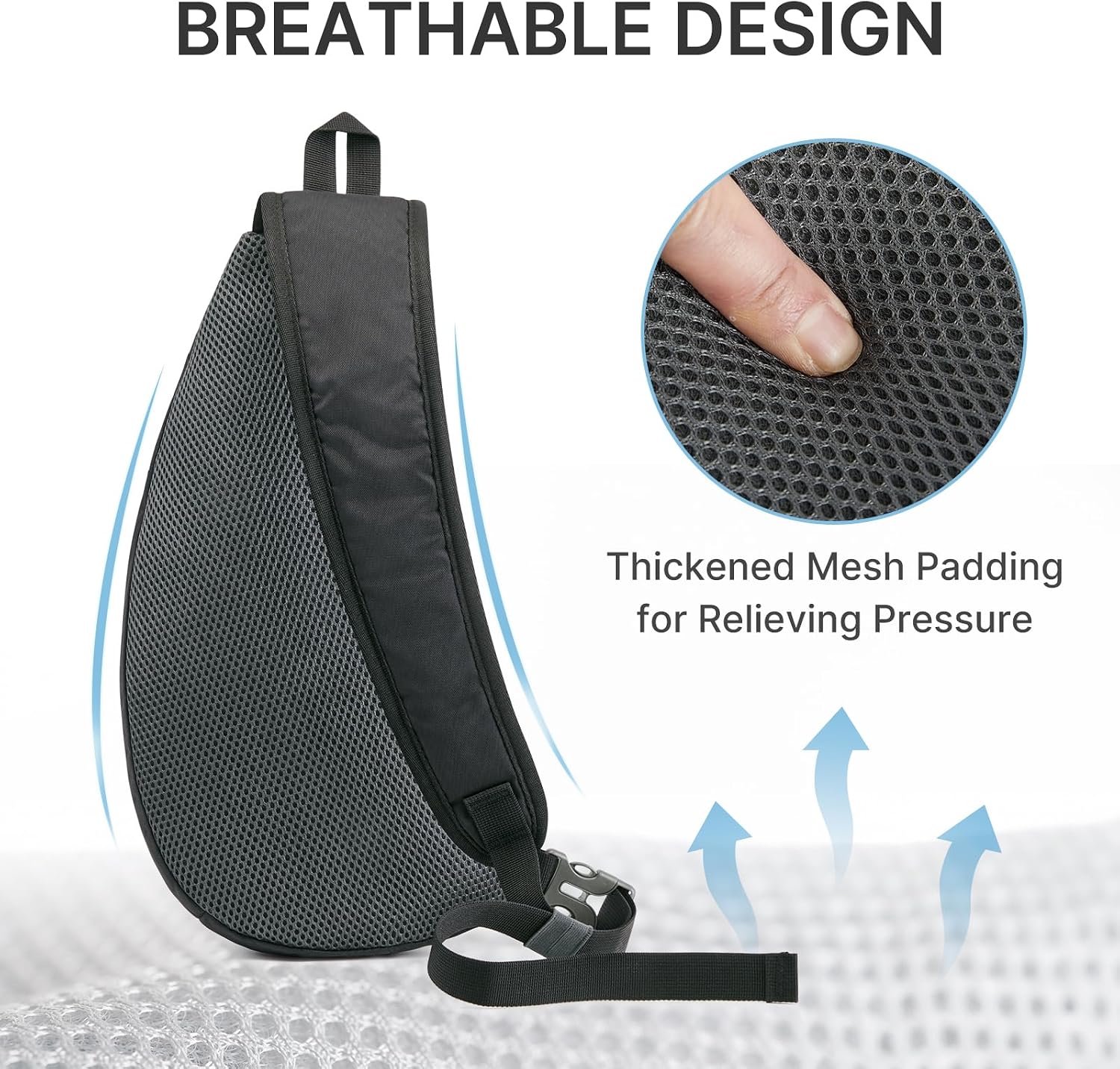 Adjustable shoulder strap on small chest sling bag