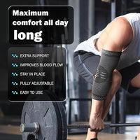 Adjustable 2 pack elbow brace for men and women providing support during workouts and daily activities