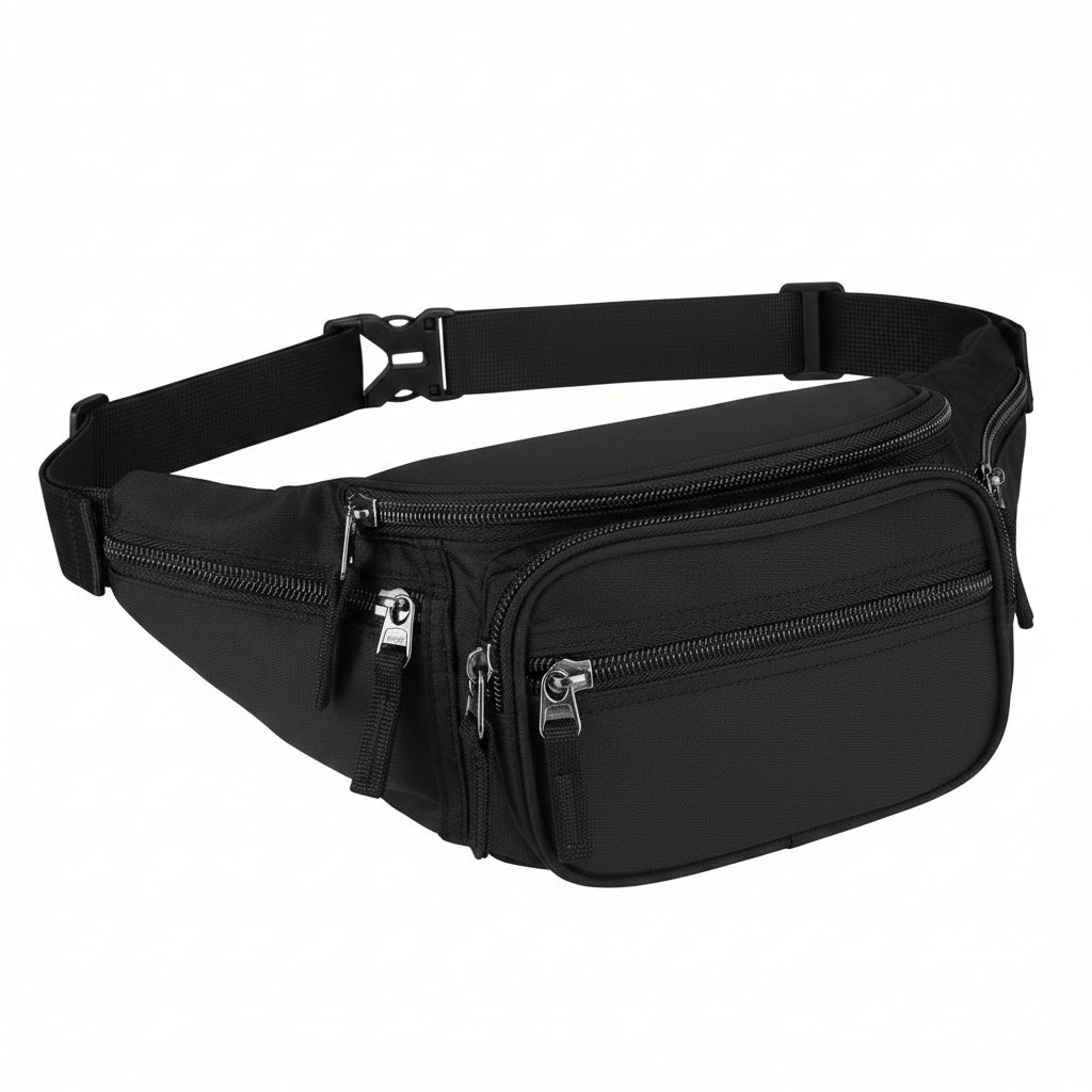 Adjustable fanny pack for men and women with zippered storage