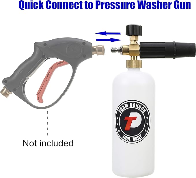 Foam cannon with adjustable foam control knob