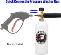 Foam cannon with adjustable foam control knob