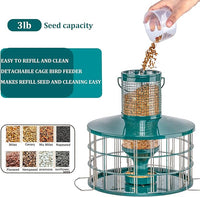 Adjustable Grille Bird Feeder Starling Proof Tube Feeder for Outdoor Use