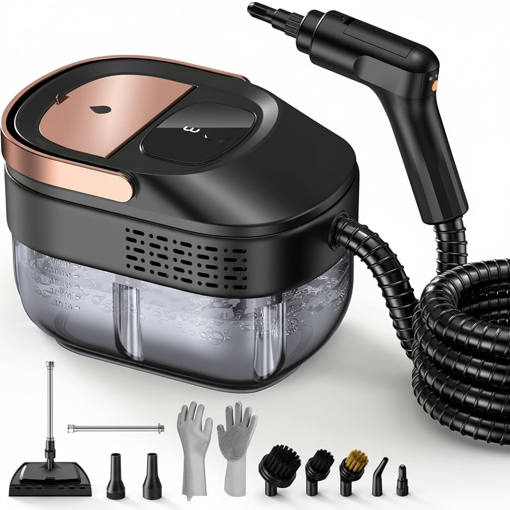Adjustable handheld steam cleaner with large water tank