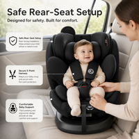 Baby car seat with adjustable padded headrest