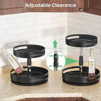 Height-adjustable rotating spice rack for kitchen
