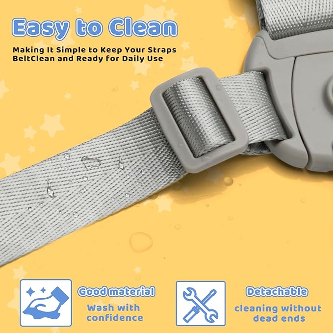 Adjustable high chair straps providing a secure fit for toddlers