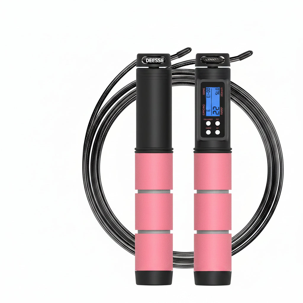 Adjustable jump rope with counter for fitness and workout training