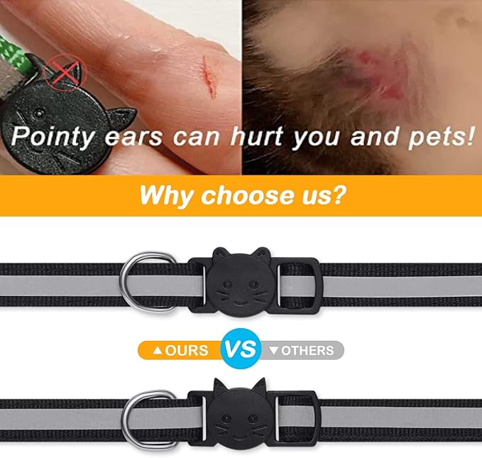 adjustable kitten safety collars with breakaway buckle