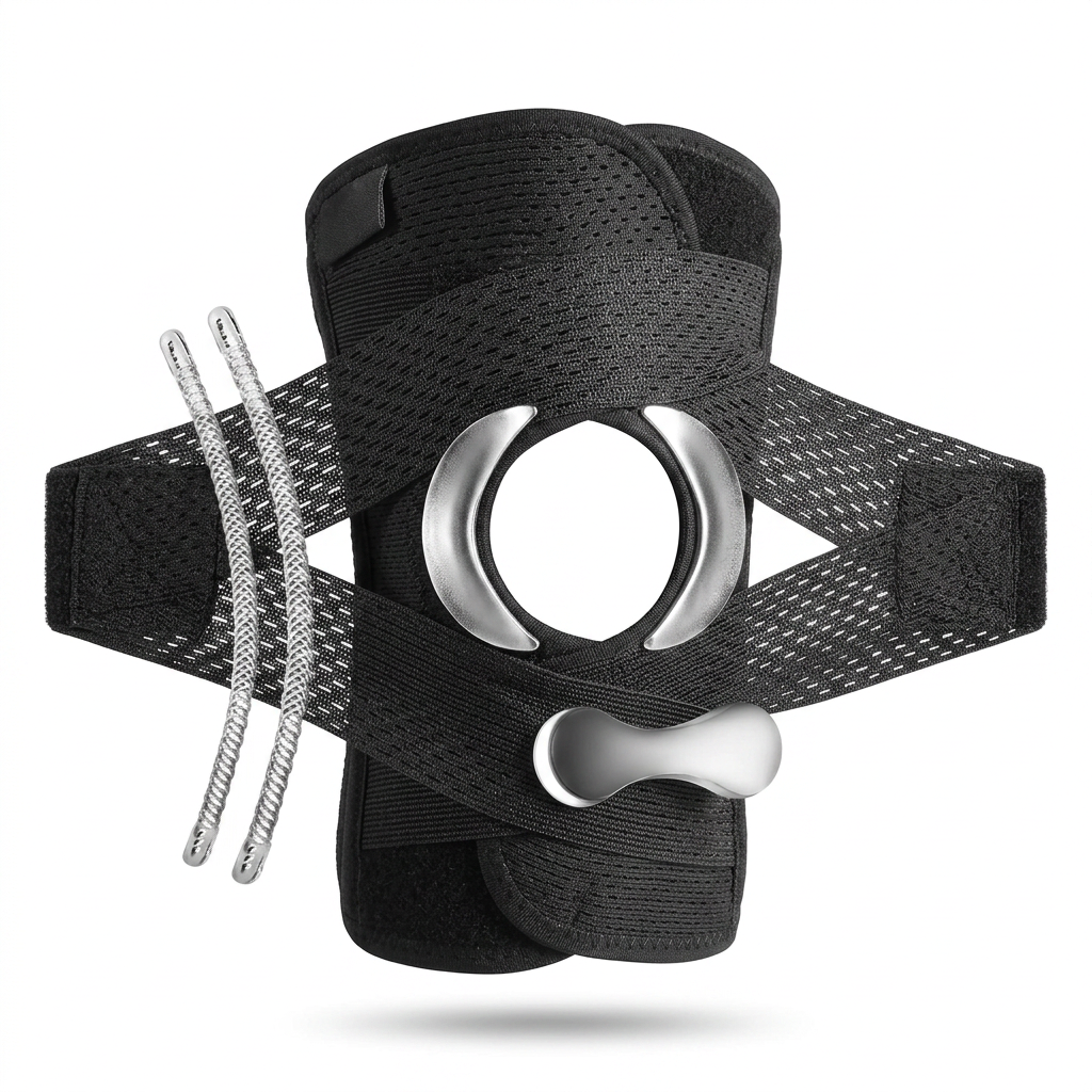 Adjustable knee support sleeve with breathable air mesh