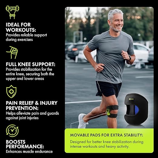 Adjustable knee support for fitness and exercise use