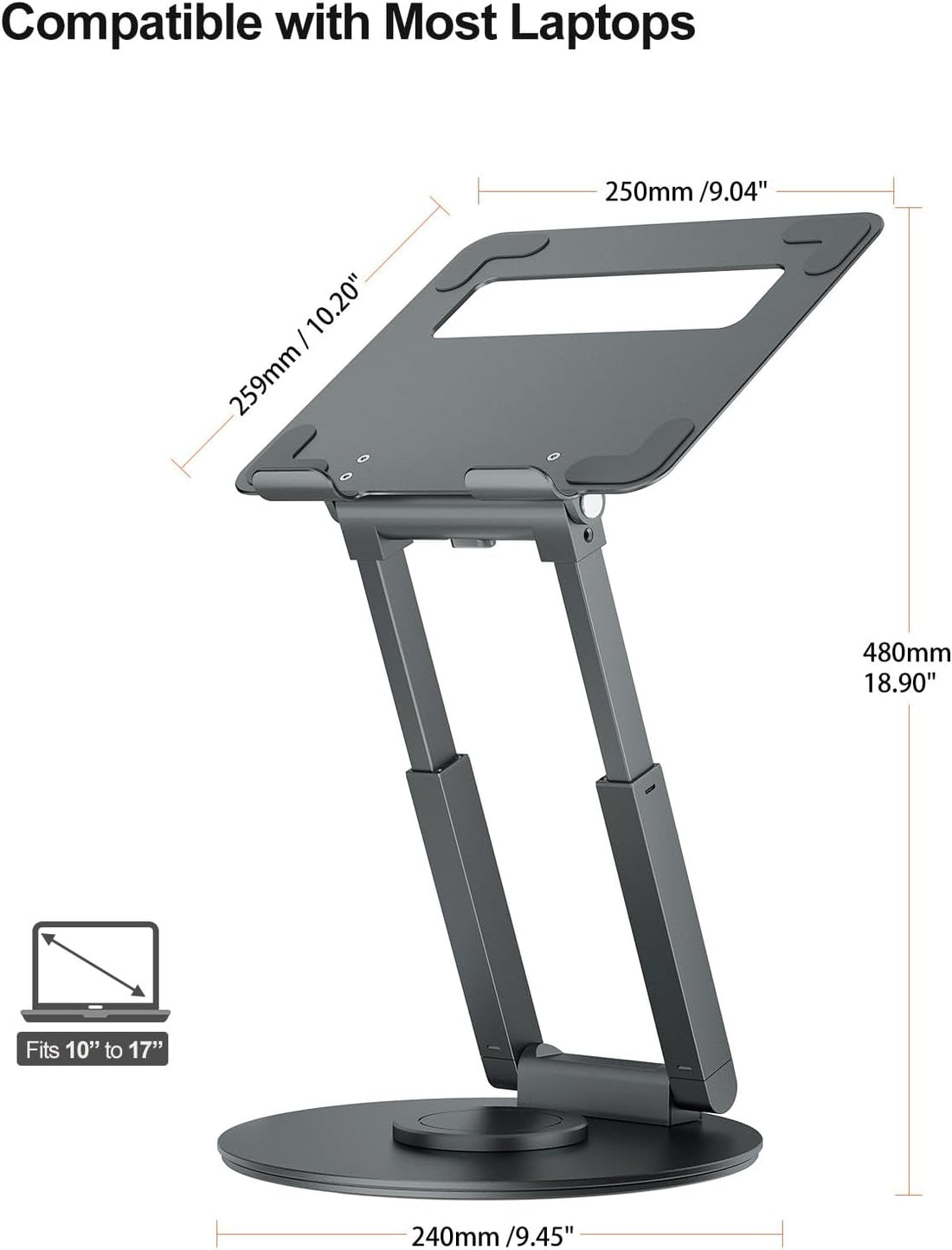height adjustable laptop stand riser for desk ergonomic workspace