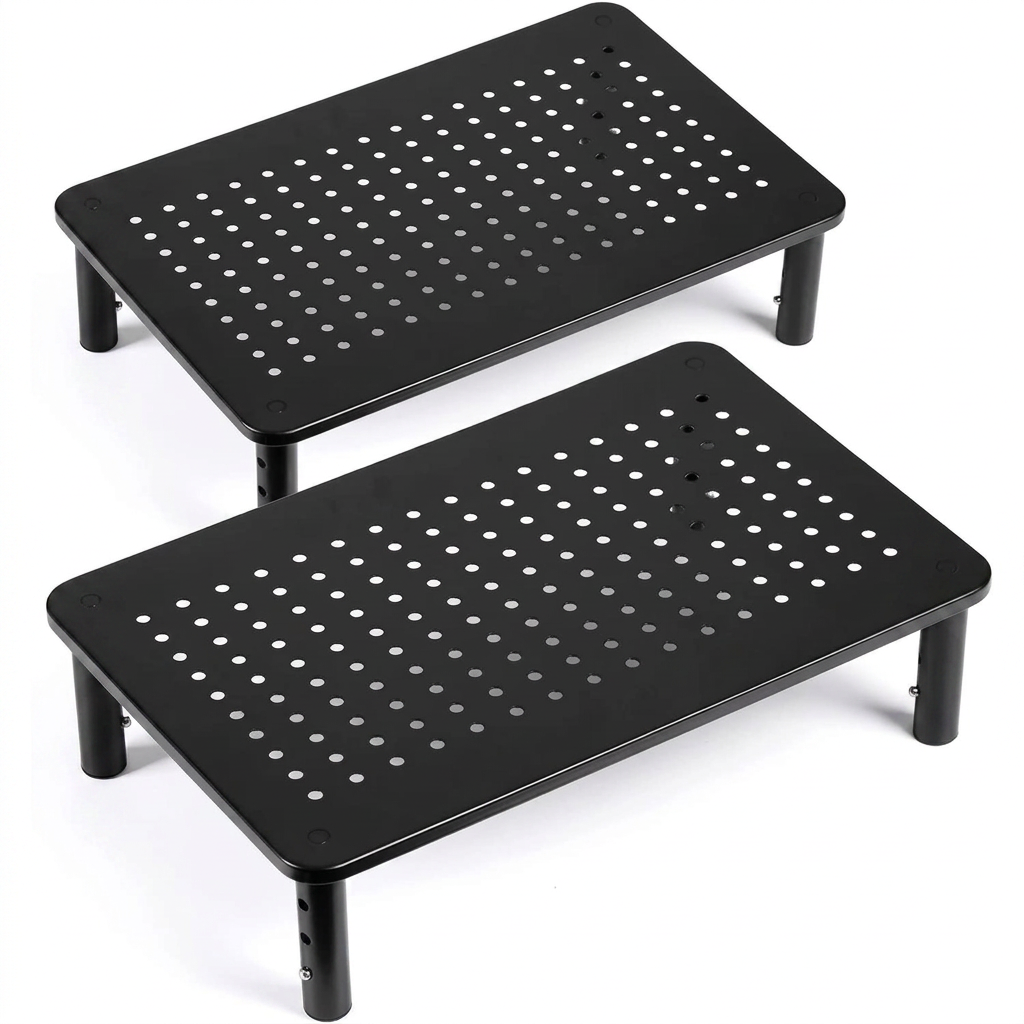 adjustable monitor riser with mesh platform for better ventilation