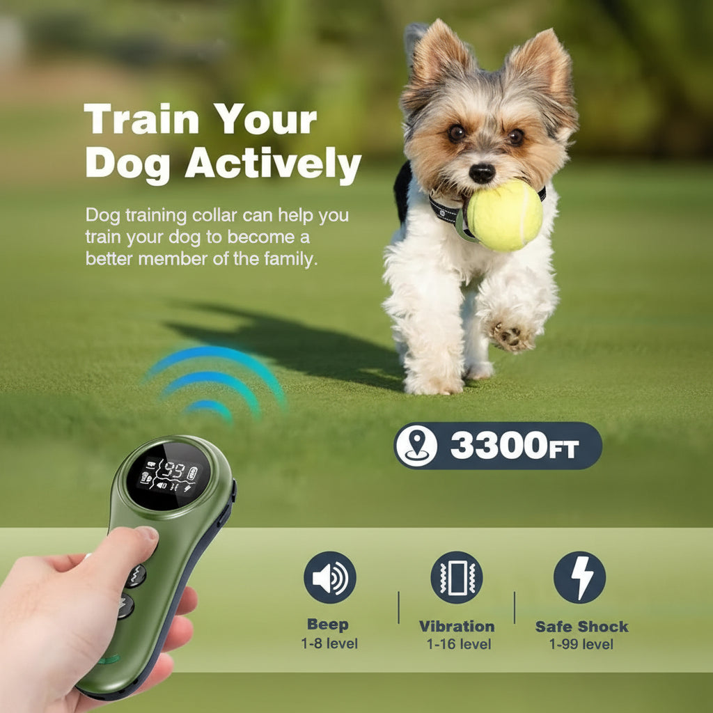Adjustable Pet Collar Set With Remote Controller And Charging Cable