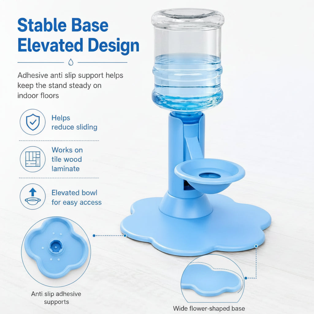 Adjustable Height Pet Drinking Dispenser For Cats